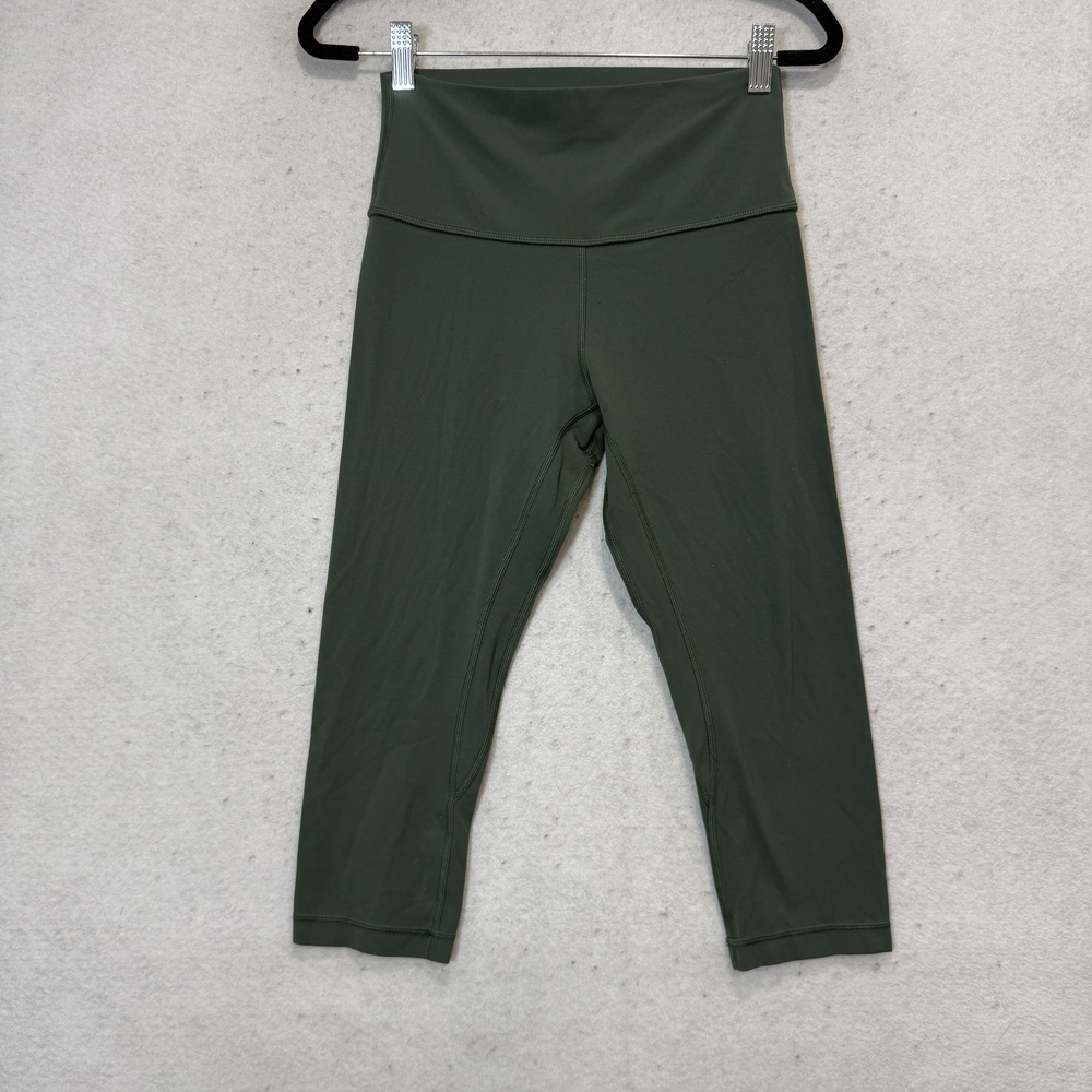 Lululemon Leggings Womens 6 Green High Rise Capri Yoga Pants Athletic Workout